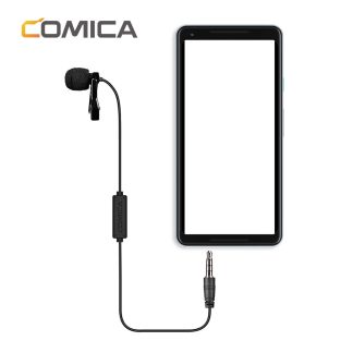 Comica V01SP 2.5 m Lavalier revers Microphone Clip-on Omnidirectionnel Condenseur Interview Mic pour iPhone Android Smartphone enregistrement video