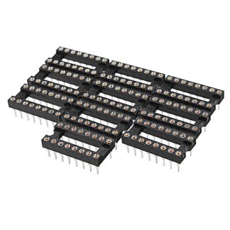 50 pcs 16 Broches 2.54mm DIP Droite Plug Double Ligne Circulaire Trou IC Socket Connecteur Adaptateur