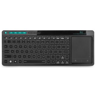 Rii K18 Plus Mini clavier sans fil LED couleur retro-eclaire avec pave tactile pour TV Box PC - Noir