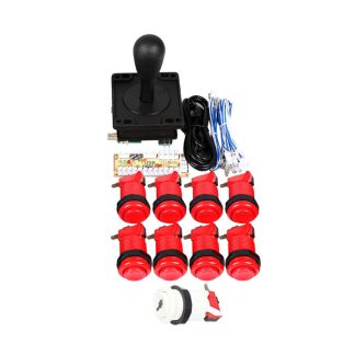 Kit de manette d'arcade bricolage TW support de bouton e bascule americain Micro interrupteur puce e bascule d'ordinateur - Rouge