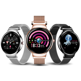 Bakeey H5 Contrele de la luminosite Moniteur de pression arterielle de frequence cardiaque Femme Cycle menstruel rappel Montre intelligente - Noir