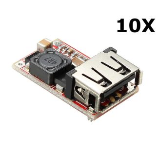 Usb step down puissance chargeur chargeur 97.5% 3A 10pcs dc-dc buck module 6-24v 12v / 24v e 5v