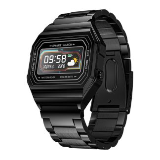 Bakeey i6 Classic 0.96 pouces contrele de la musique sport sante moniteur de frequence cardiaque pression arterielle mesure de l'oxygene montre intelligente - Noir