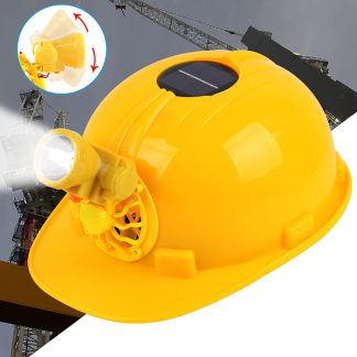 La securite de casque de construction protege le casque de travail avec le ventilateur de refroidissement e energie solaire - Jaune