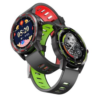 [Appel bluetooth] Bakeey H86 1.3 '' ecran tactile complet bluetooth 5.0 Bracelet Frequence cardiaque Pression arterielle Moniteur d'oxygene Montre intelligente multilingue - Noir