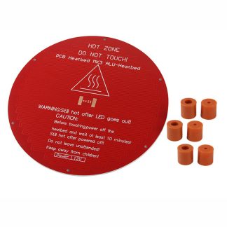 220 * 220 * 3mm rouge MK3 plaque de base de substrat en aluminium rond avec 6 pieces colonne de Gel de silice pour imprimante 3D 3DSWAY D130 Anet A4/E2
