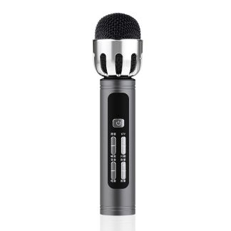 F6 Mobile PC Live Broadcast Microphone chantant Bluetooth Karaoke sans fil Bluetooth avec carte son - Dore