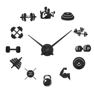 3D Sports DIY Acrylique Horloge Murale Moderne Sans Cadre Maison Salon Decor