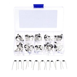 500 pcs 10 Valeurs Redresseur Diode Assorti Kit 1N4001 1N4002 1N4003 1N4004 1N4005 1N4006 1N4007 1N5817 1N5818 1N5819 Avec Boete