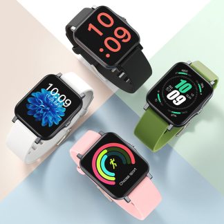 [45 jours de veille] Bakeey S80 1,7 pouces 2.5D ecran tactile complet BT5.0 Mesure de la temperature corporelle 24 heures sur 24 Frequence cardiaque Surveillance de l'oxygene dans le sang 16 modes sportifs Montre intelligente etanche IP68 - Rose