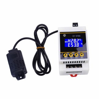 XY-DTH1 10A LCD Thermostat e affichage numerique sur rail Contreleur d'humidite de la temperature avec capteur Module de relais e double canal