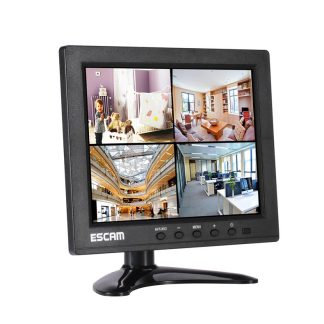 ESCAM T08 8 pouces TFT LCD Moniteur 1024x768 avec VGA HDMI AV BNC USB pour PC Camera de securite CCTV - au