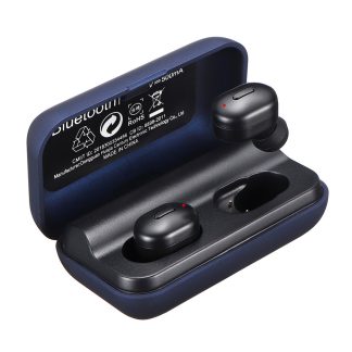 TWS bluetooth 5.0 sans fil 2600mAh Power Bank Stereo Spors etanche ecouteur Avec Micro pour Smartphones - Gris