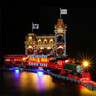 YEABRICKS bricolage LED Kit d'eclairage leger uniquement pour LEGO 71044 Station bloc voiture briques jouet