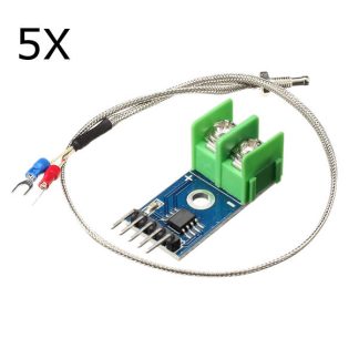 5Pcs Module de capteur MAX6675 avec ceble Thermocouple 1024 Celsius haute temperature disponible