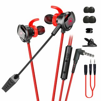 Casque de jeu intra-auriculaire xMowi RX3 Double microphone Casque Super Bass Active Reduction du bruit avec microphone long detachable HD - Rouge