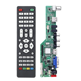 Signal numerique M3663.03B DVB-T2 universel LCD carte de pilote de contreleur de television TV / PC / VGA / HDMI / USB avec telecommande