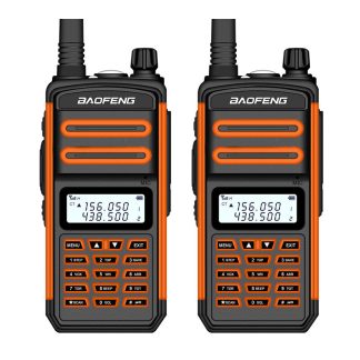 2PCS BAOFENG BF-S5plus 5W 1800mAh IP67 etanche UV Double Bande Radio bidirectionnelle Talkie-walkie 128 Canaux Sea Land LED Lampe de poche Randonnee en plein air Interphone Conduite Interphone civil Prise UE