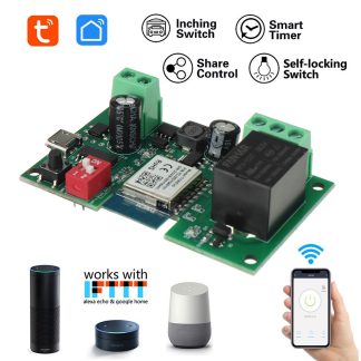 EACHEN Tuya 433RF Module de relais unidirectionnel WiFi Module de commutateur e verrouillage automatique / verrouillage fonctionne avec le commutateur de telecommande intelligente sans fil Aleax Google Home - Wifi