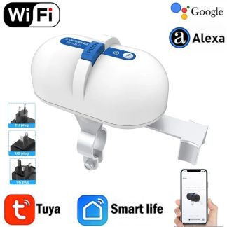 Contreleur de vanne intelligent Tuya WiFi/ZB pour l'arret automatique du gazoduc d'eau Compatible avec Alexa Google Assistant SmartLife - Prise americaine zigbee