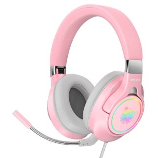 ONIKUMA K15 casque de jeu RGB lumiere filaire casque avec microphone ecouteurs stereo pour Xbox One casques Gamer pour PS4 PC - Rose