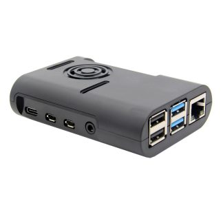 5pcs noir ABS protection ventilateur de refroidissement de soutien de cas pour Raspberry Pi 4 Model B