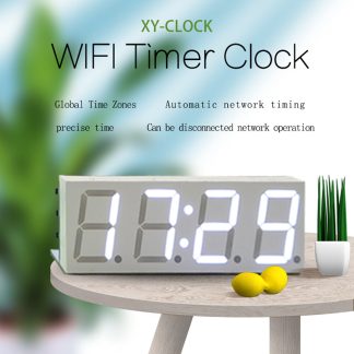 XY-Clock Portable WIFI Minuterie Horloge APP Telecommande Alarme electronique Multifonction LED Horloge Lumiere Fuseaux Horaires Mondiaux Synchronisation Reseau Automatique