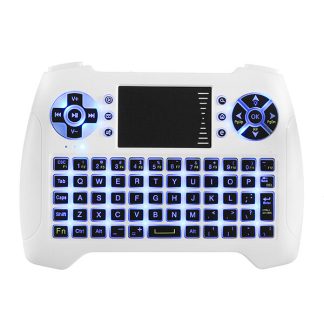 Sungi T16 bleu retro-eclaire 2.4G sans fil blanc mini clavier touchpad air souris