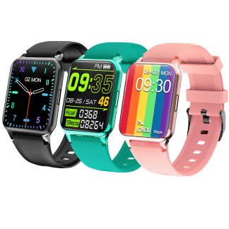 Bakeey F30L 1.65 `` ecran tactile complet moniteur de frequence cardiaque 24h 10 modes sportifs meteo push contrele de la musique BTV5.1 montre intelligente - Noir