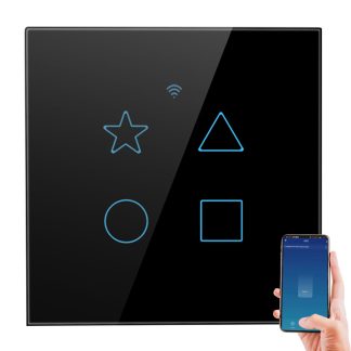 Interrupteur d'eclairage mural intelligent Smatrul LCD ecran tactile Tuya WiFi et telecommande universelle 433 Mhz fonctionne avec Alexa Google Home - rf433 hfy8