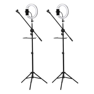 10 pouces LED Dimmable video anneau lumiere avec support de telephone bluetooth Selfie Shutter pour Youtube Tik Tok Live Streaming - .une