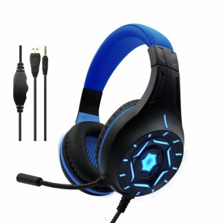 Casque de jeu KOMC G315 fil de 3,5 mm USB 7.1 canal surround virtuel rvb avec micro sur l'oreille casque filaire Microphone e reduction de bruit - rouge