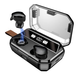 TWS Wireless Bluetooth 5.0 ecouteurs HiFi 9D Stereo Touch Control LED Display 8000mAh Power Bank Headphone with Mic