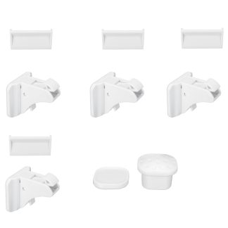 4 pcs Serrure + 1 Cle Magnetique Verrouillage Bebe Securite Bebe Protection Cabinet Protection Porte Serrure Enfants Tiroir Casier Securite Invisible Serrures