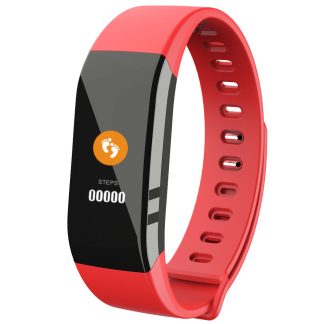 Bakeey E28 affichage couleur 24 heures moniteur de sommeil de frequence cardiaque rappel de Vibration d'appel longue veille montre intelligente Bande - rouge