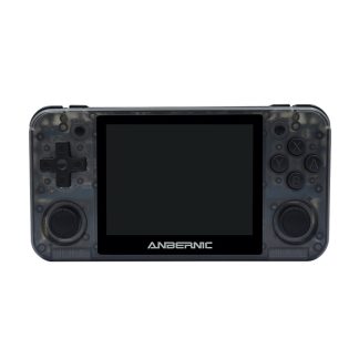 ANBERNIC RG350P 16GB 6000 Jeux Console de jeux video avec 32GB Carte memoire 3,5 pouces IPS HD ecran trempe oleophobe 64 bits DDR2 512M Retro Handheld Video Game Player pour PS1 GBA SFC MD - noir transparent