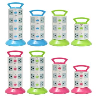 Universal EU Plug Type Socket Desktop Wall Charger Station de charge rapide - 2 Rose