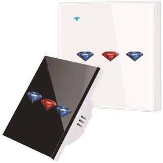 Tuya Smart WIFI Touch Panneau d'interrupteur mural La telecommande standard de l'UE fonctionne avec Amazon Alexa Google Home - Blanc