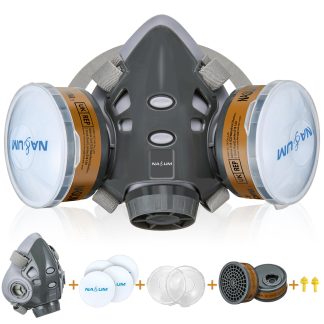 309 Masque de couverture demi-visage reutilisable avec lunettes de protection pour la protection du travail du bois de polissage de peinture