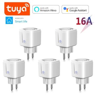 4pcs Smart Plug Mini Prise WiFi EU 16A Telecommande Prise Wifi Fonctionne avec Alexa Google Home avec Fonction de Surveillance de l'Alimentation Tuya Smart Life APP Control prend en charge le reseau 2,4 GHz - 4 pieces
