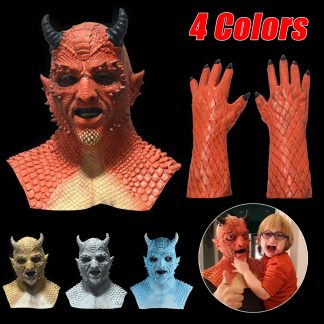 4 couleurs Halloween horreur Belial Cosplay masque Monsterr demon roi masque / gants - # 9
