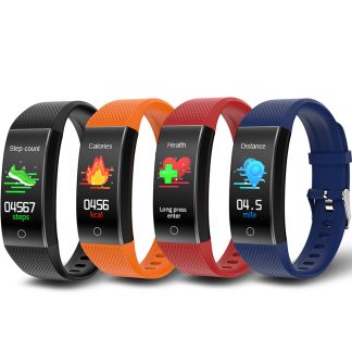 Bakeey QW18T Moniteur de temperature corporelle Bracelet 8 modes sportifs Tracker USB Chargeur direct Montre intelligente - Bleu