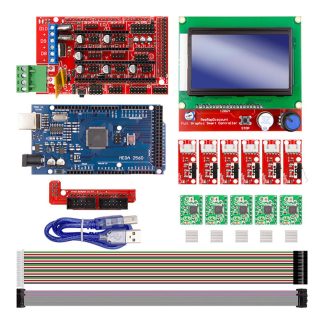 Rampas 1.4 Controller + Mega2560 R3 + 12864 Display with Finit Switch & A4988 Stepper Motor Driver DIY Kit for CNC 3D Printer