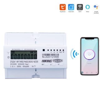 60A 80A Tuya 3 phases Din Rail WIFI compteur d'energie intelligent minuterie moniteur de consommation d'energie compteur kWh fonctionne avec Alexa Google Home - 60A