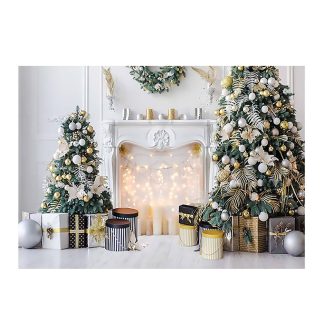 Arbre de noel photographie decors cheminee boete-cadeau tissu de fond pour Studio Photo toile de fond accessoire - 1,5 x 2,2 m