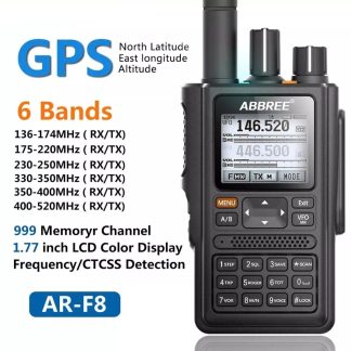 ABBREE AR-F8 GPS talkie-walkie haute puissance 6 marques 136-520MHz frequence CTCSS detection DNS LED affichage - Prise UE