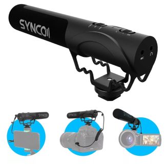 SYNCO Mic-M3 sur Microphone d'appareil photo Microphone video e condensateur super cardioede avec cebles TRRS TRS 3,5 mm pour appareil photo reflex numerique Smartphone - Noir