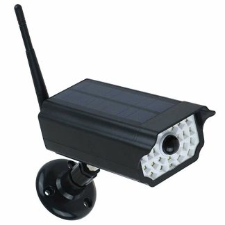 GUUDGO Solaire Clignotant LED Cameras de surveillance Cameras de surveillance Camera de surveillance video factice Camera de simulation solaire avec capteur infrarouge - Noir