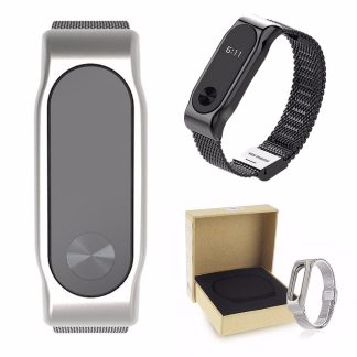 Bracelet de remplacement en acier inoxydable avec bracelet pour Xiaomi Miband 2 Non original - argent