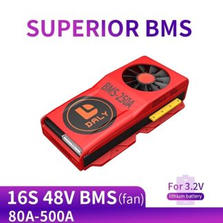 DALY BMS 16S 48V 80A 100A 120A 150A 200A 300A 400A 500A 18650 3.2V LiFePO4 BMS Batterie Systeme de gestion BMS 250A meme Port avec equilibre avec ventilateur - Port commun 120a 48v